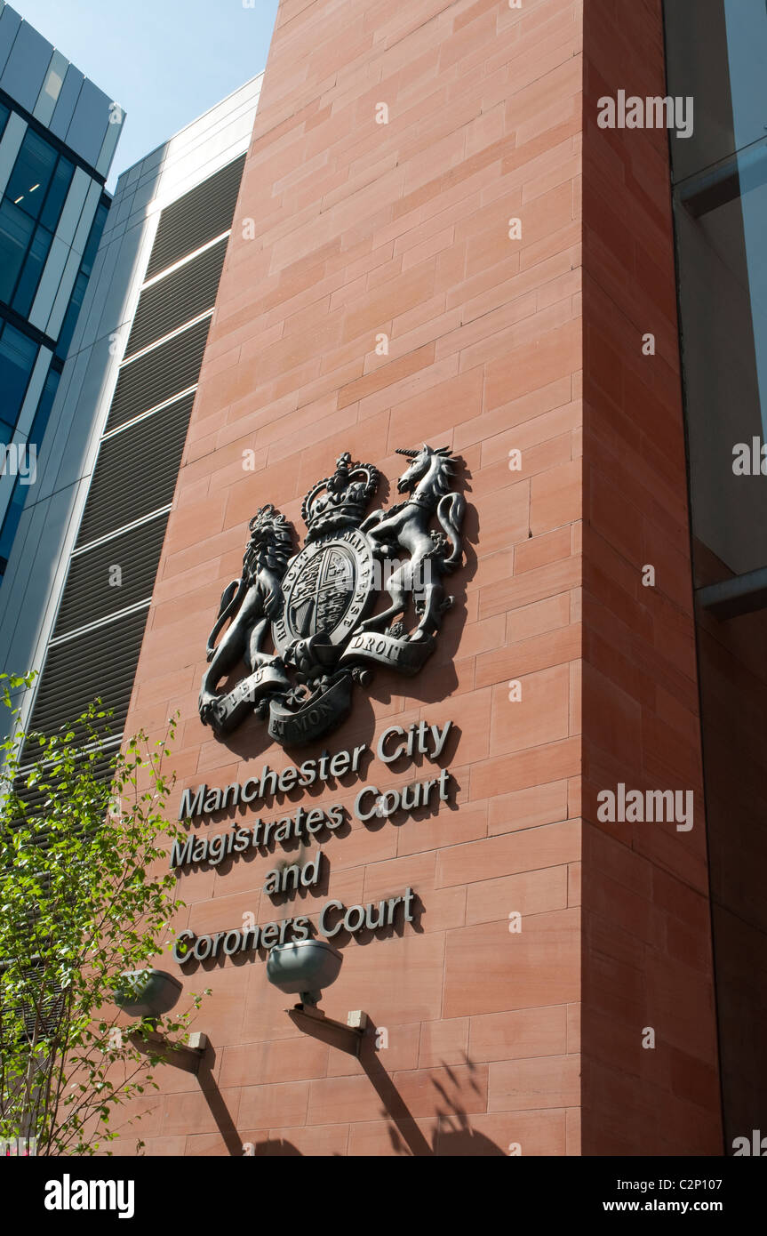 Manchester City cour de magistrats et les coroners, centre-ville de Manchester. Banque D'Images