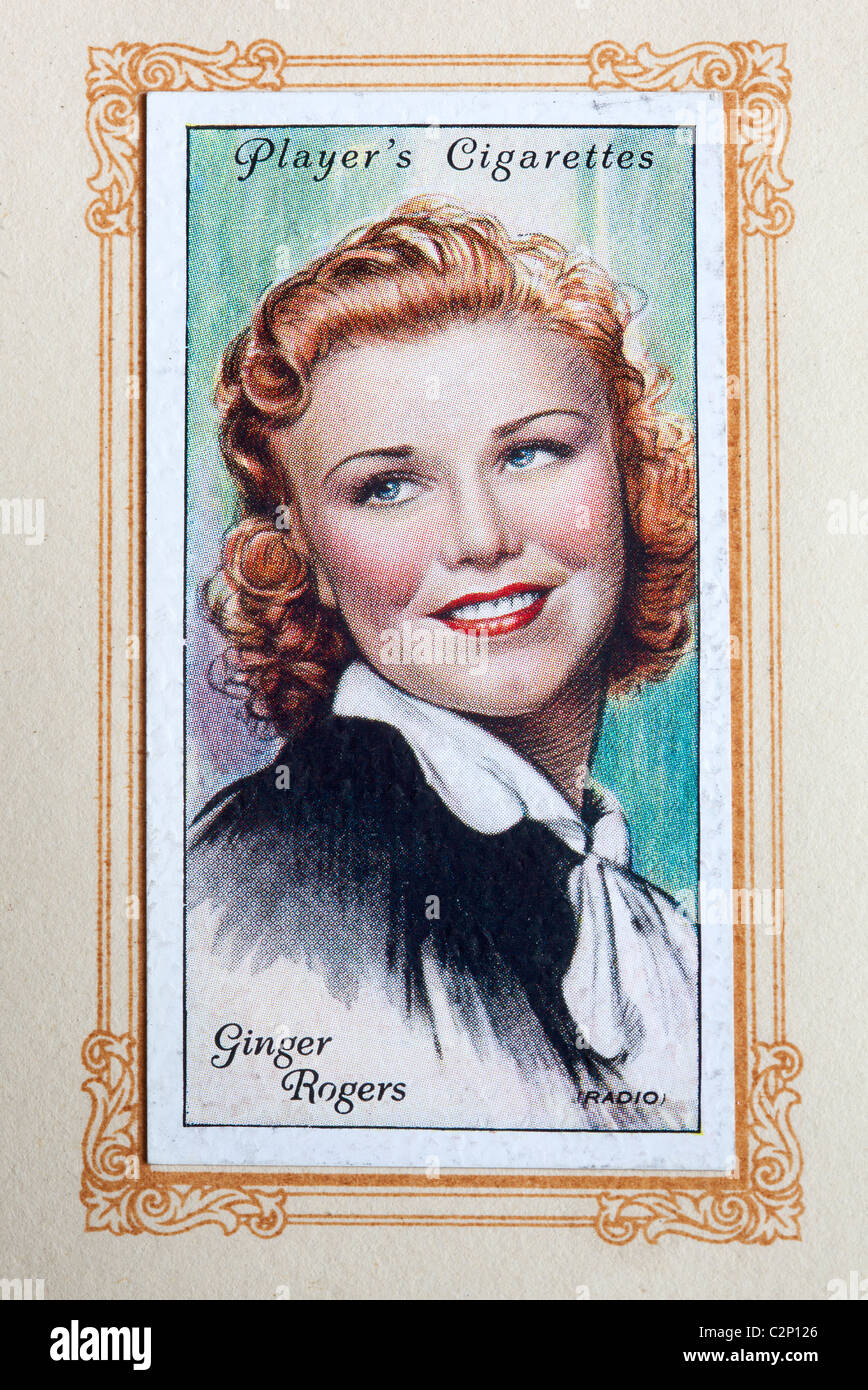 Ginger Rogers Carte Cigarette Joueurs Banque D'Images