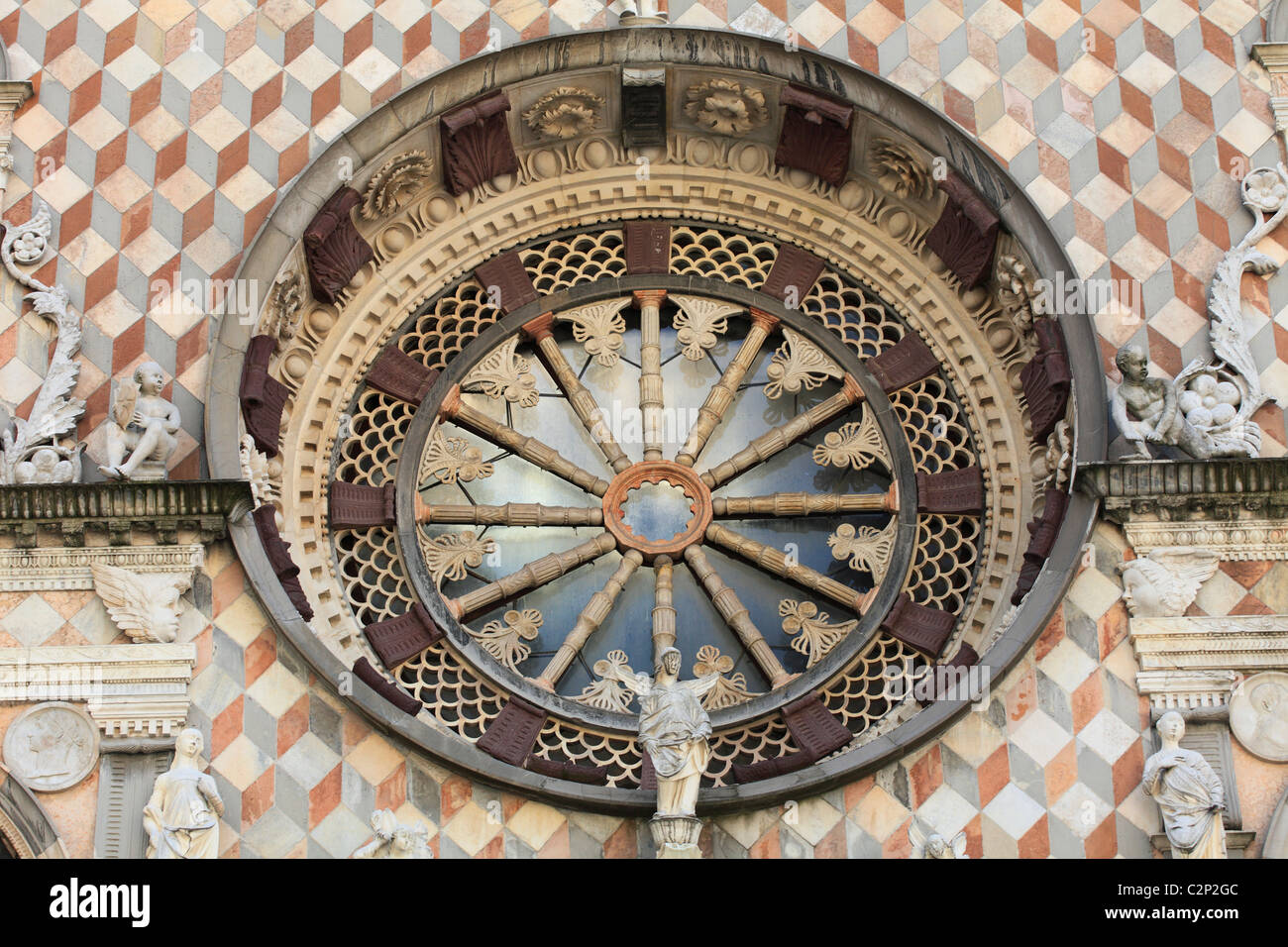 L'Italie, la Lombardie, la vieille ville de Bergame, Cappella Colleoni détail Banque D'Images