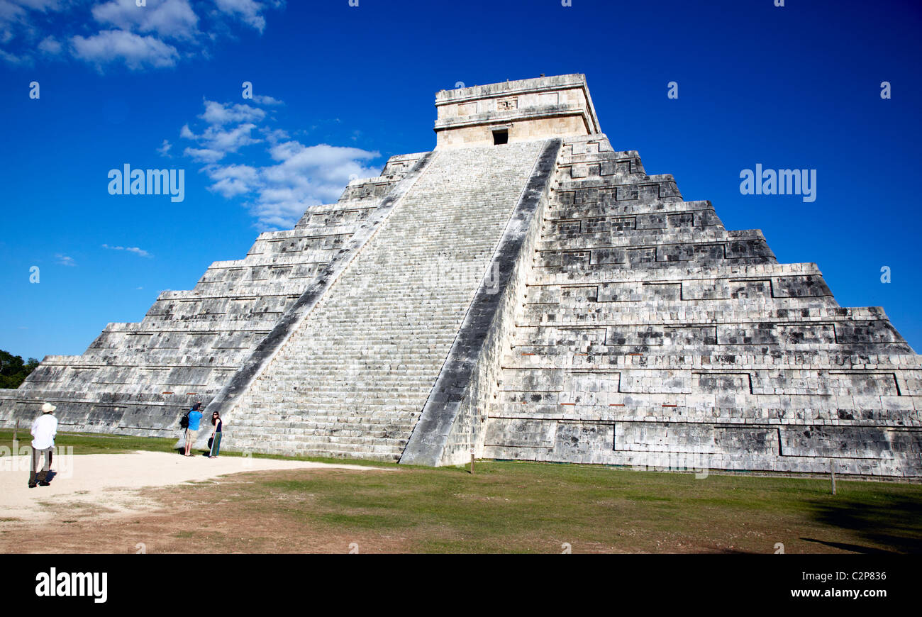 La pyramide principale Chichen Itza ruines Maya Mexique Banque D'Images
