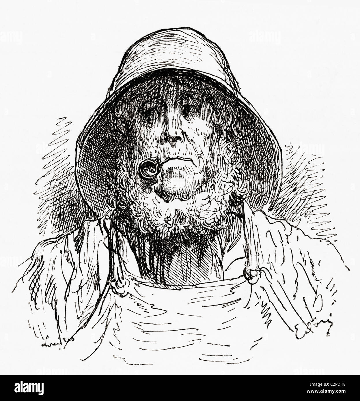 Marseille Le marin, d'après un dessin de Gustave Dore. Banque D'Images
