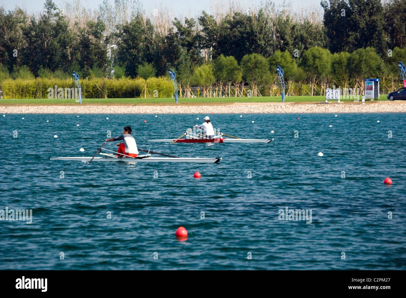 Jeux Olympiques de Beijing 2008 - Parc olympique d'aviron de Shunyi. Banque D'Images