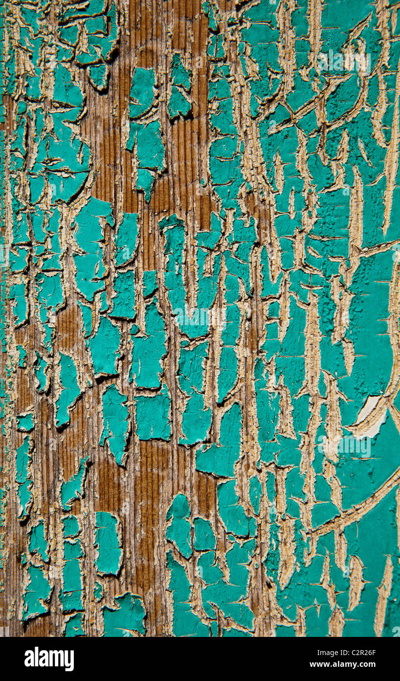 Peeling Peinture Turquoise Banque D'Images