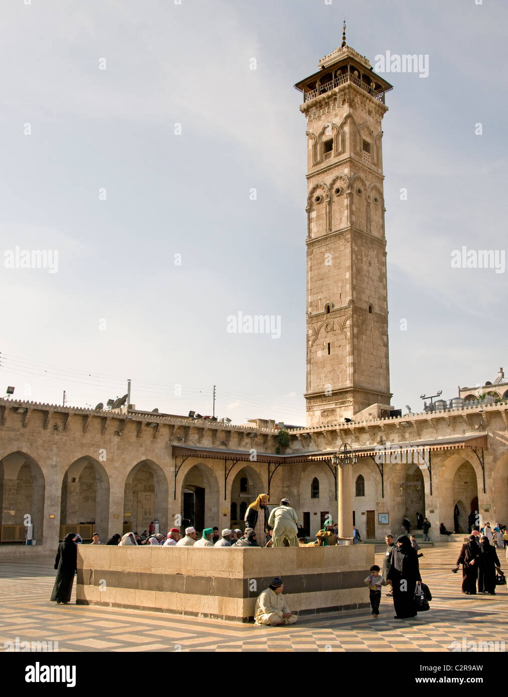 La Grande Mosquée d'Alep Al Jamaa al Kebir aussi connu comme la Grande Mosquée Ummayad ( l'arabe comme al Jami al Kabi Syrie square Banque D'Images