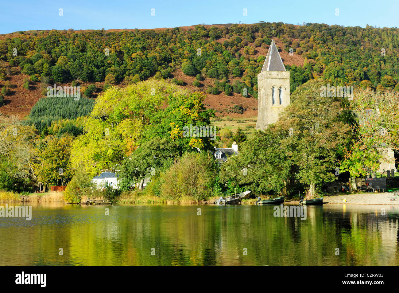 Port de Menteith sur le lac de Menteith, Ecosse Banque D'Images