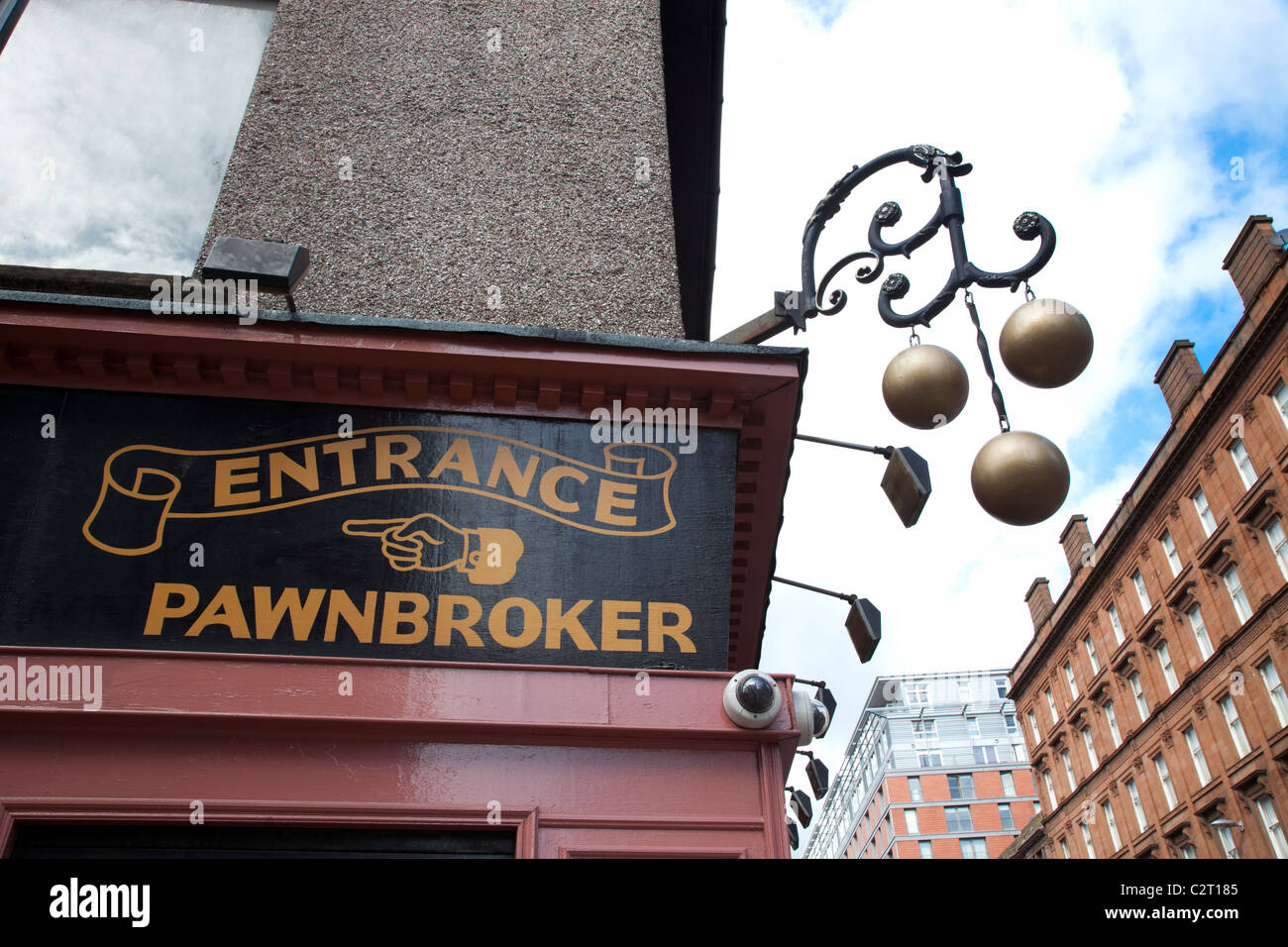 Une boutique de prêteur sur gage traditionnel, Glasgow, Ecosse. Banque D'Images