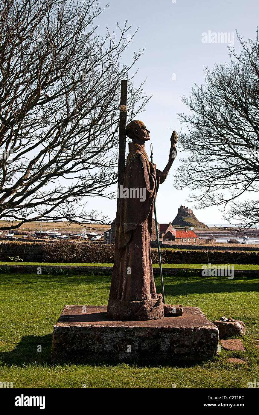 ST. Aidan.île sacrée de lindisfarne Banque D'Images