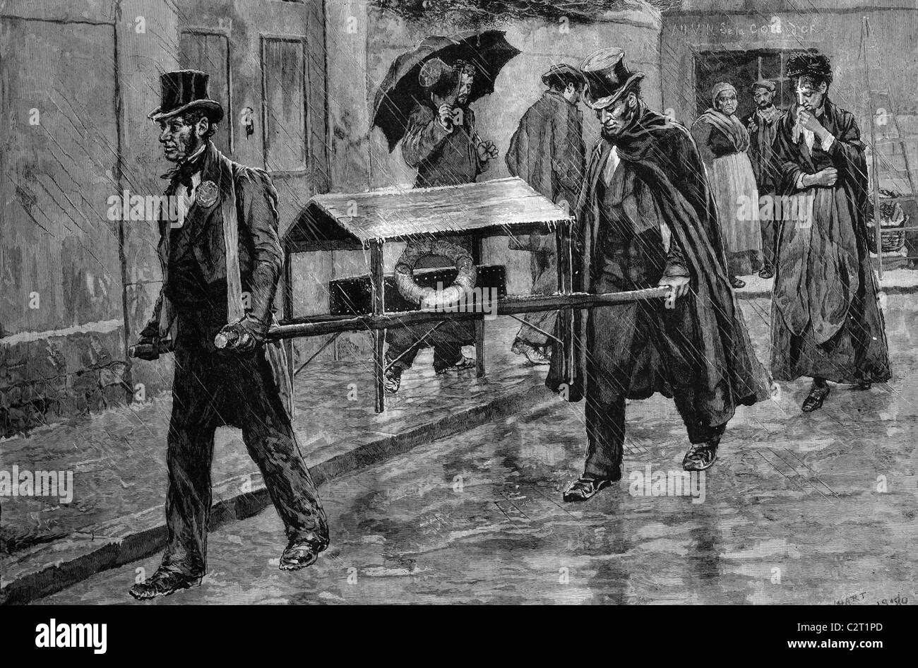 Funérailles de l'enfant, Paris, France, illustration historique, 1884 Banque D'Images