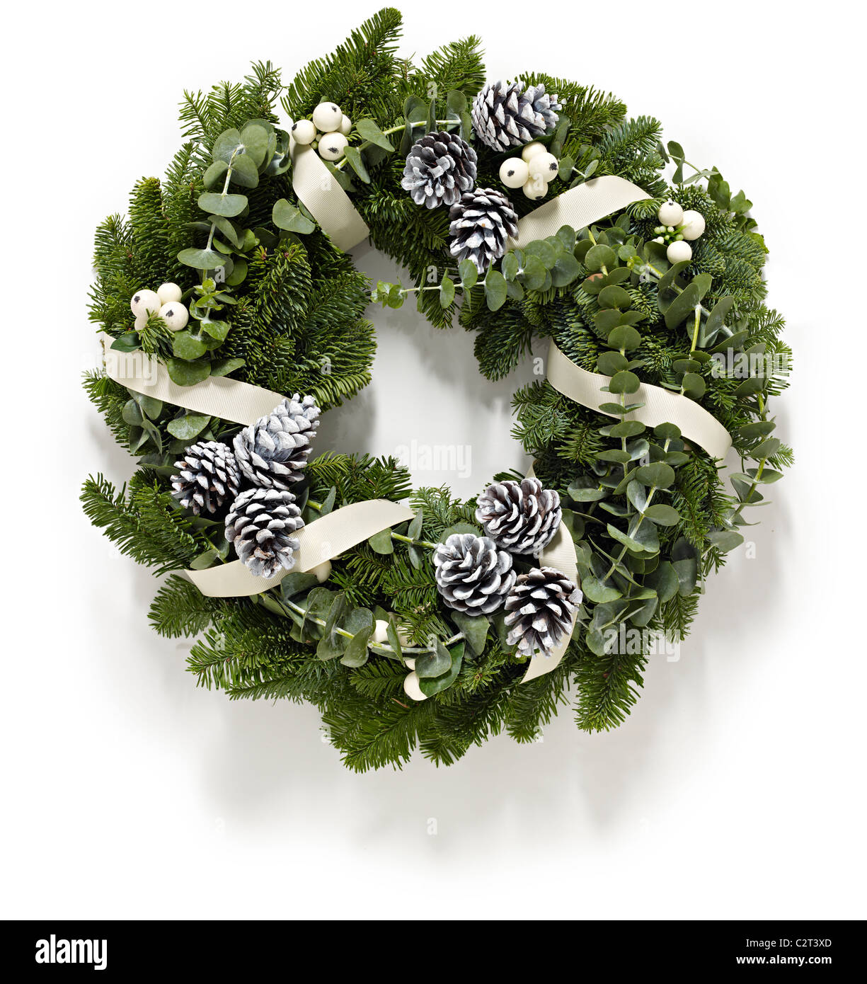 Porte de couronne Noël, ouverture de porte, Noël Banque D'Images