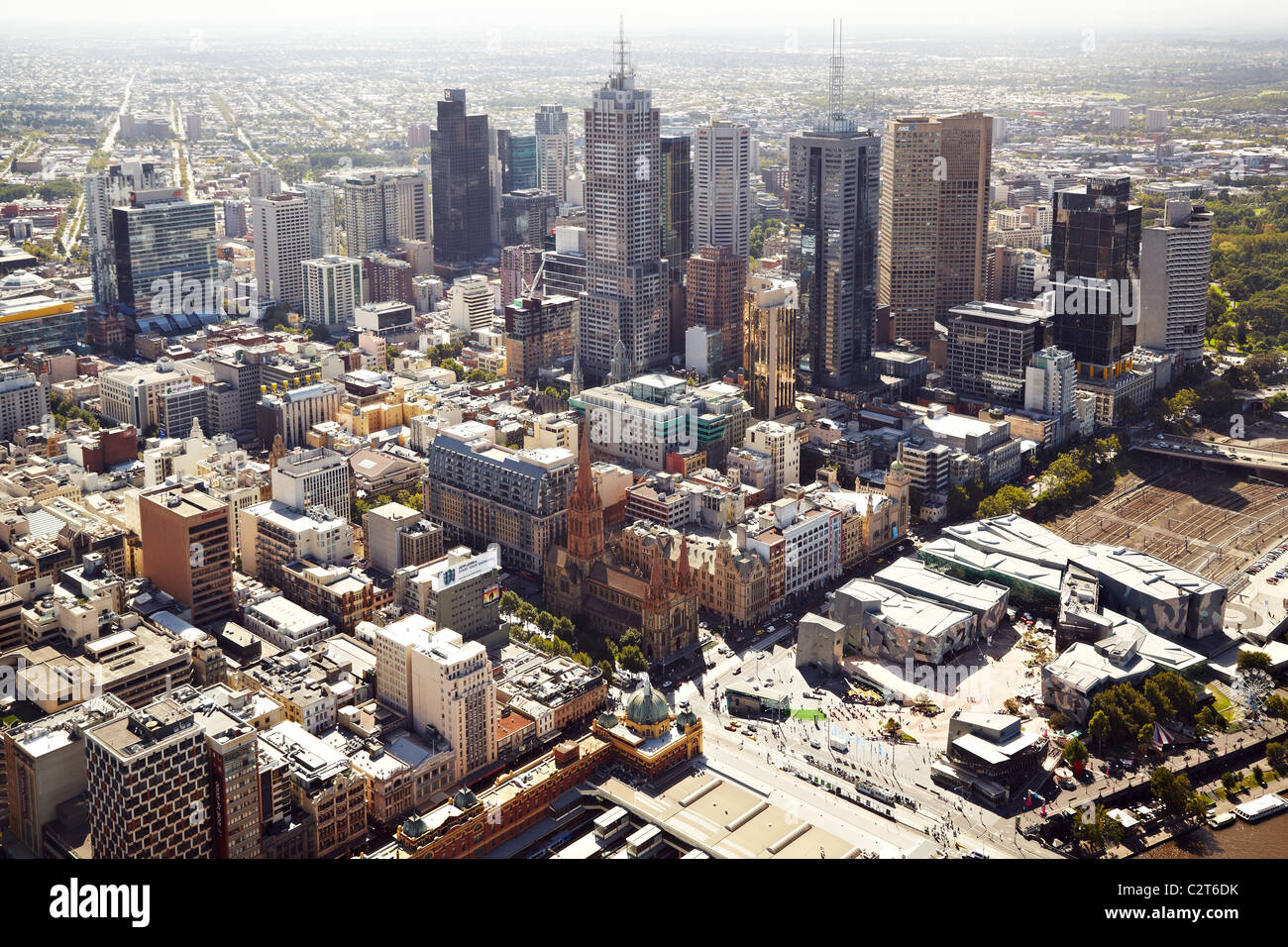 High view de Melbourne de l'Eureka Tower Banque D'Images