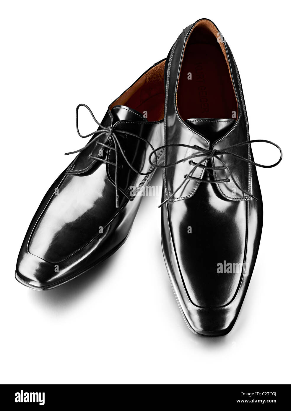 Mens chaussures en cuir verni noir Banque D'Images