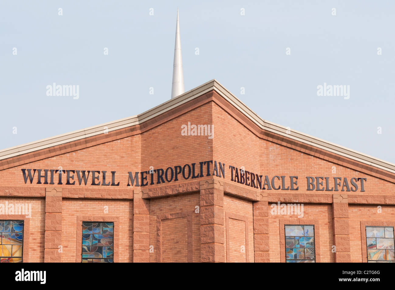 Whitewell Metropolitan Tabernacle, Belfast, le plus grand et le plus riche dans l'Eglise d'Irlande du Nord. Banque D'Images