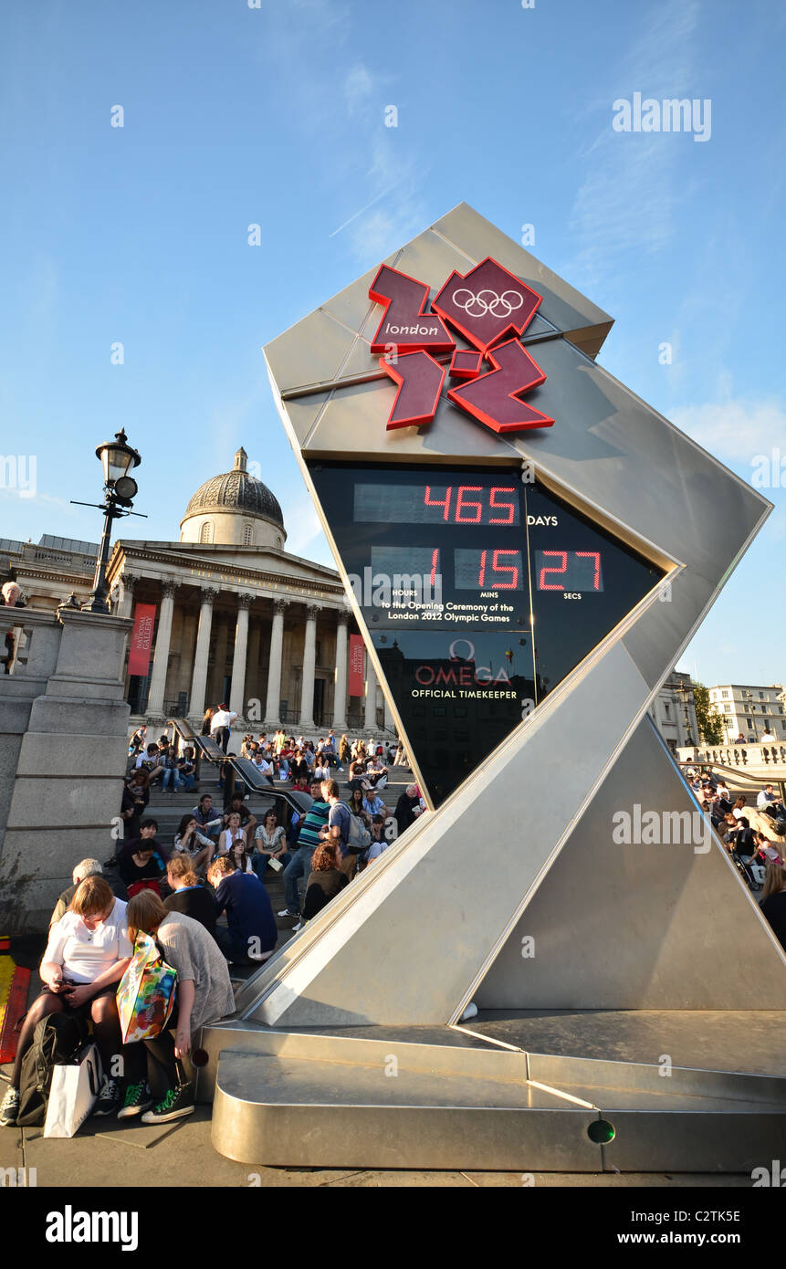 Compte à rebours pour les Jeux Olympiques de Londres en 2012 - Trafalgar Square , , Londres Banque D'Images