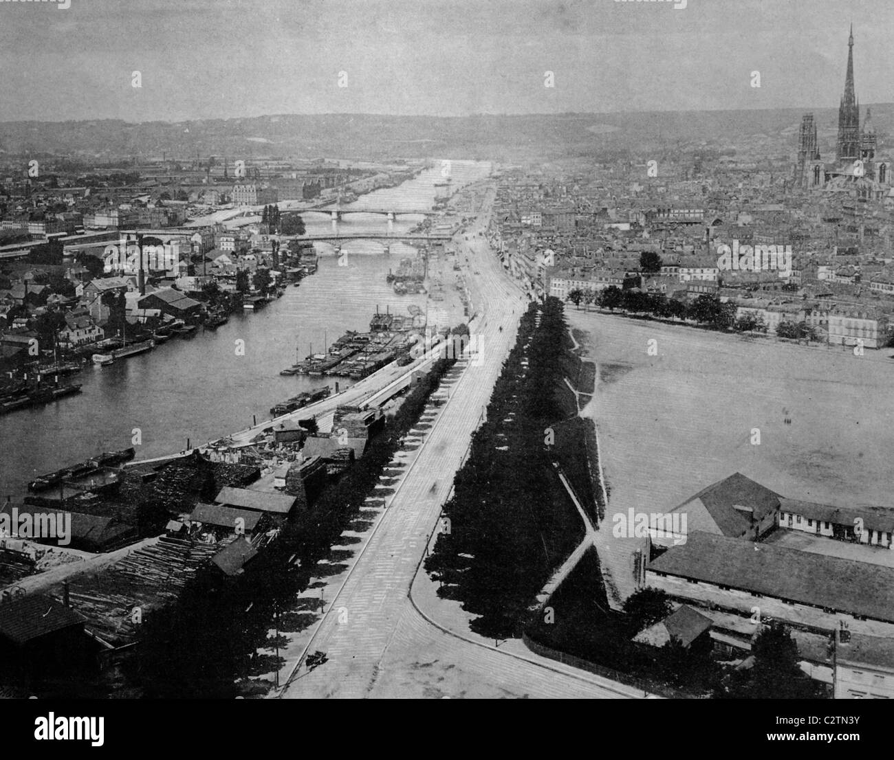 Début d'Autotype Rouen, Seine-Maritime, France, photo historique, 1884 Banque D'Images