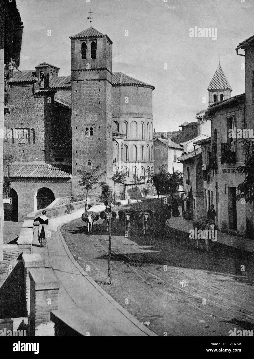 Autotype au début de Tolède, UNESCO World Heritage Site, Castille-La Manche, Espagne, photo historique, 1884 Banque D'Images