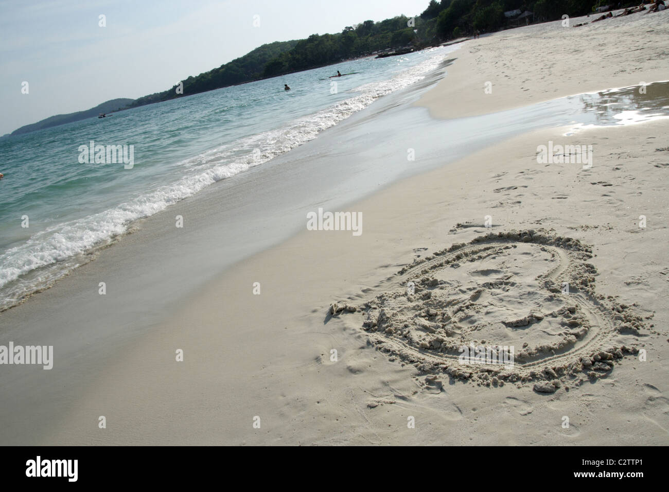 Un coeur sur la plage à l'île de Samed Banque D'Images