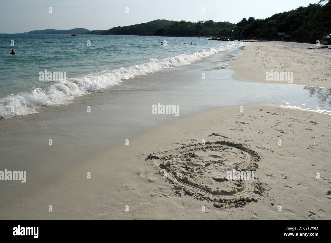 Un coeur sur la plage à l'île de Samed Banque D'Images