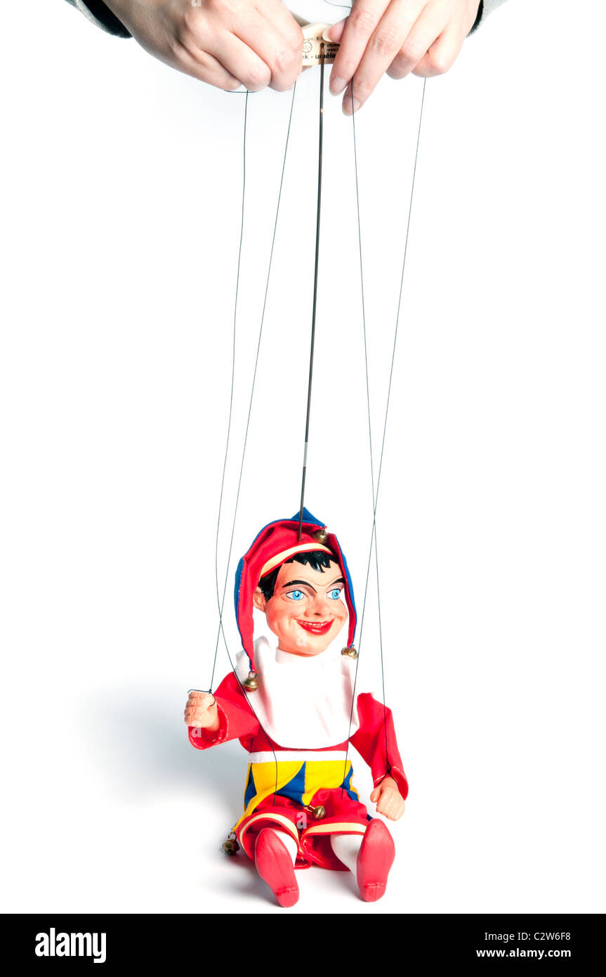 Le contrôle d'un manipulateur de marionnettes Jester Banque D'Images