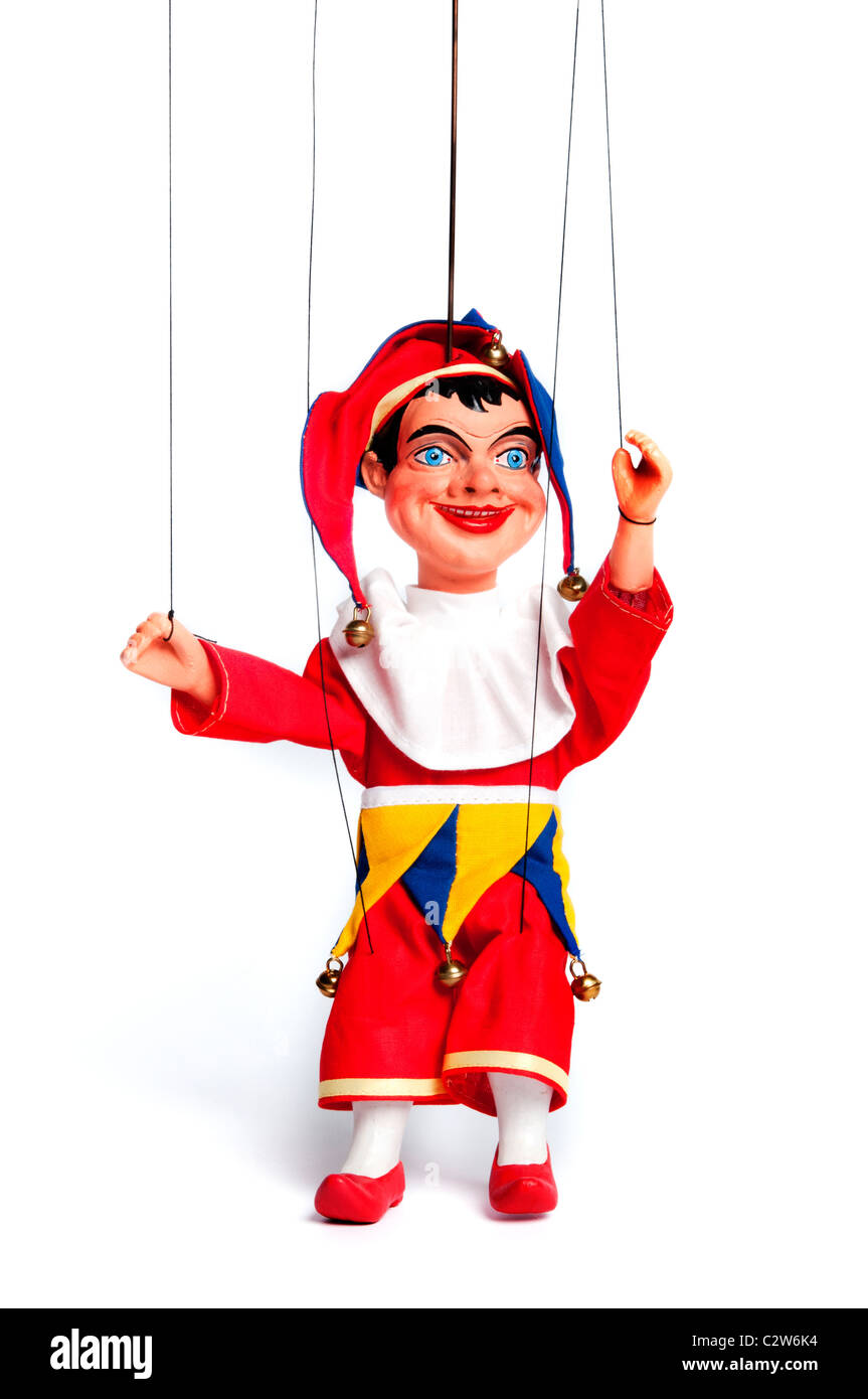 Marionnette Marionnette ou bouffon, isolé Banque D'Images