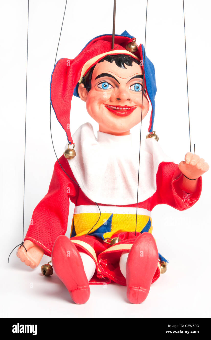 Marionnette Marionnette ou bouffon, isolé Banque D'Images