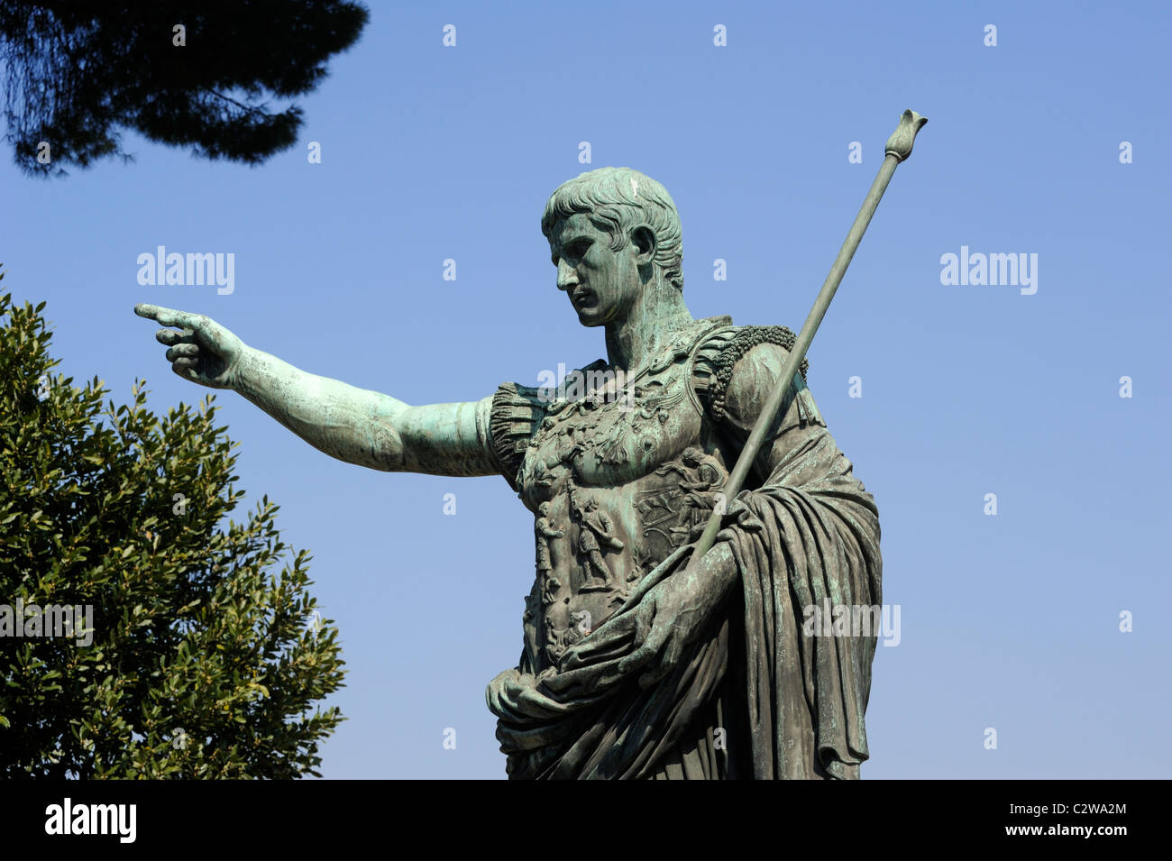 Italie, Rome, statue d'Auguste Banque D'Images