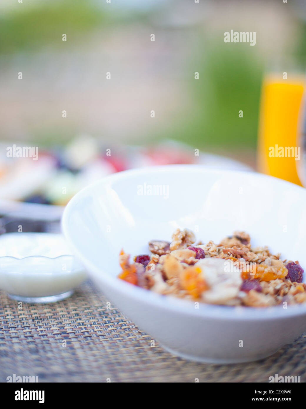 Close up of cereal in bowl Banque D'Images