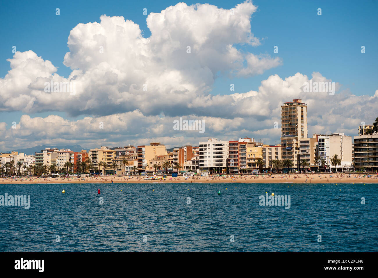 Lloret de Mar Le village forme côté mer Banque D'Images