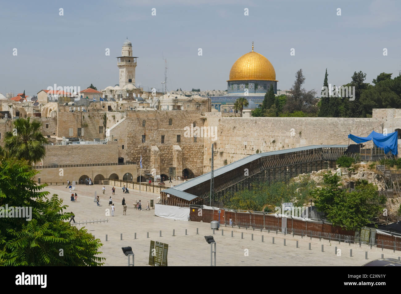 Le dôme du Rocher sur le mont du Temple à Jérusalem, Israël Banque D'Images