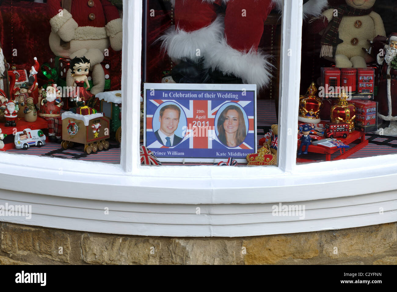 Mariage du Prince William l'affiche en vitrine Banque D'Images