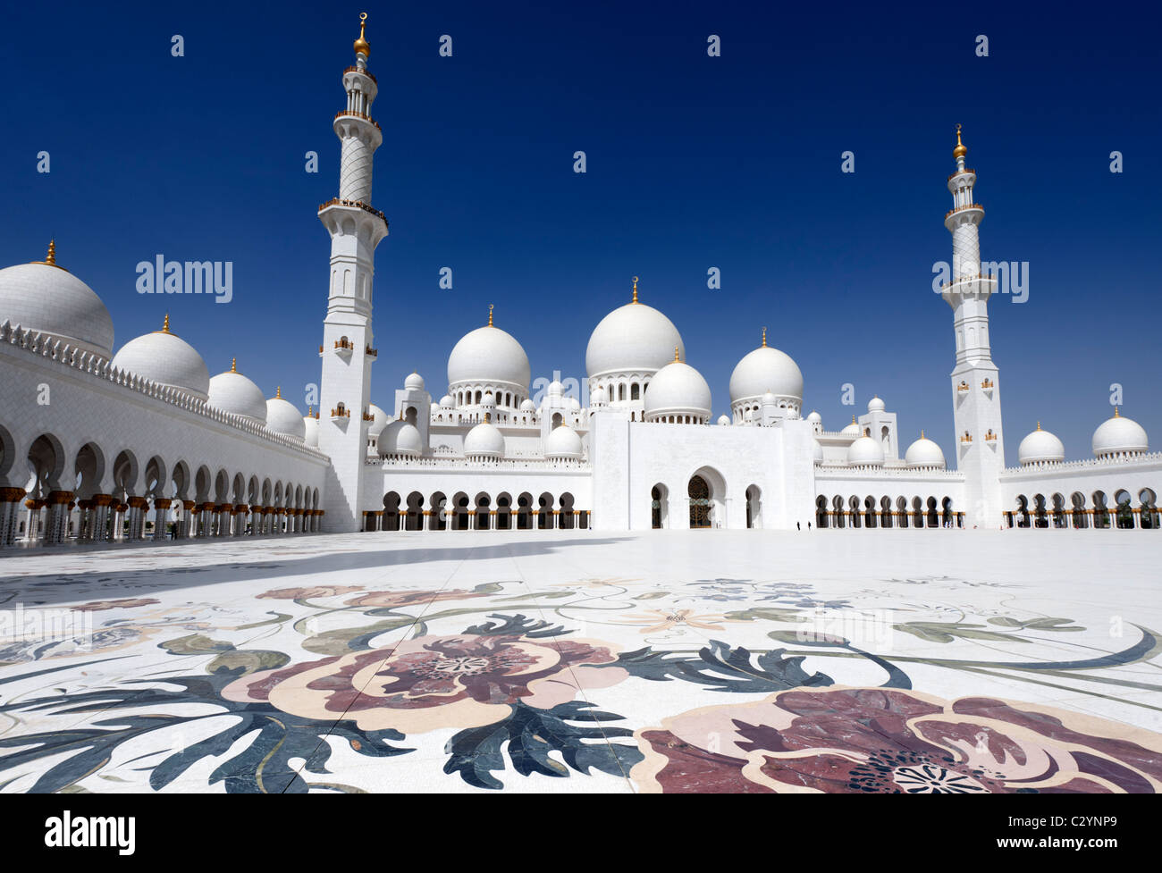 Grande Mosquée de Sheikh Zayed à Abu Dhabi, Émirats arabes unis, ÉMIRATS ARABES UNIS Banque D'Images