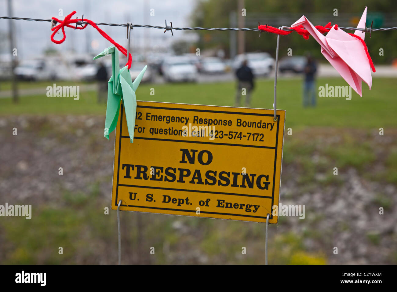 Les militants de la paix protester contre la production d'armes nucléaires à l'installation d'armes d'Oak Ridge Banque D'Images