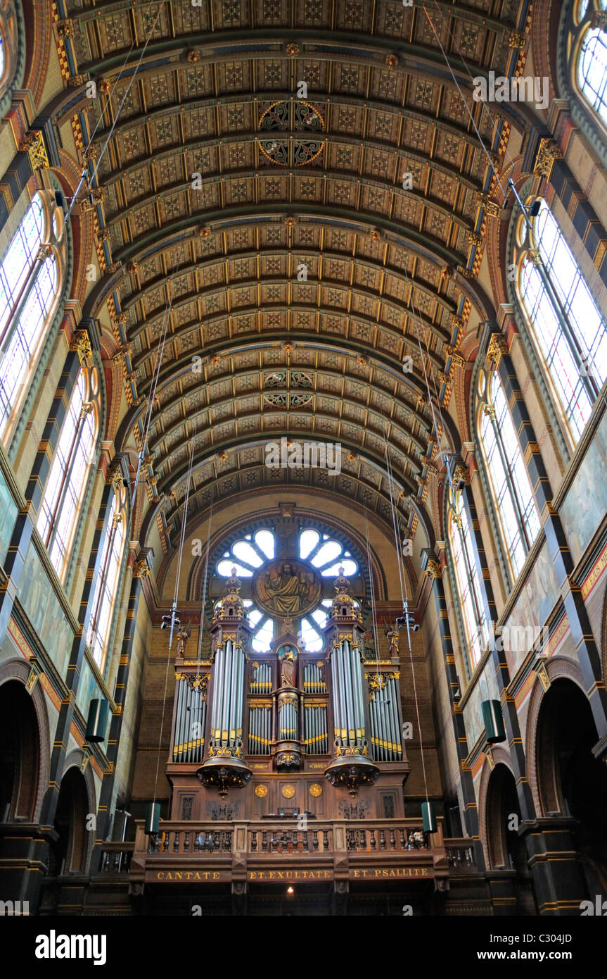 Amsterdam, Pays-Bas. Niewe Kerk ('nouvelle église") de l'intérieur. Plafond Banque D'Images