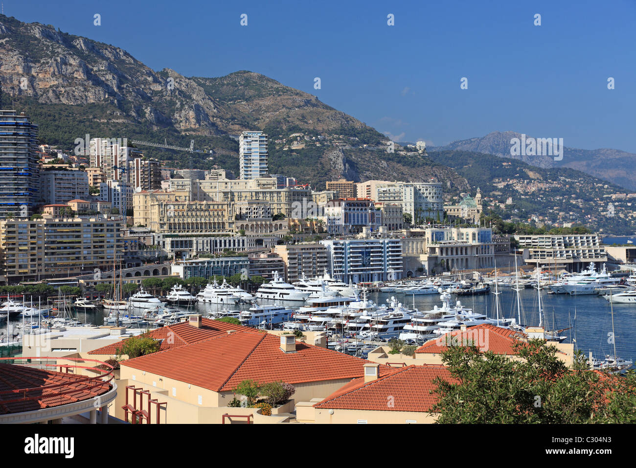 Paysage urbain de la principauté de Monaco, d'azur, à l'Europe. Banque D'Images