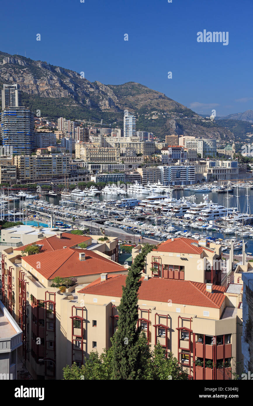 Paysage urbain de la principauté de Monaco, d'azur, à l'Europe. Banque D'Images