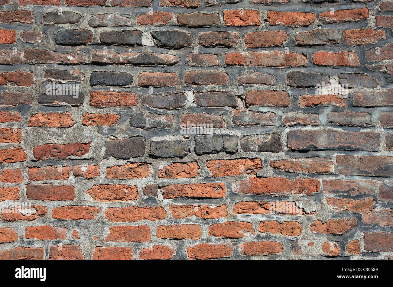 Vieux mur de briques à Prague comme toile de fond texturé ou. Banque D'Images
