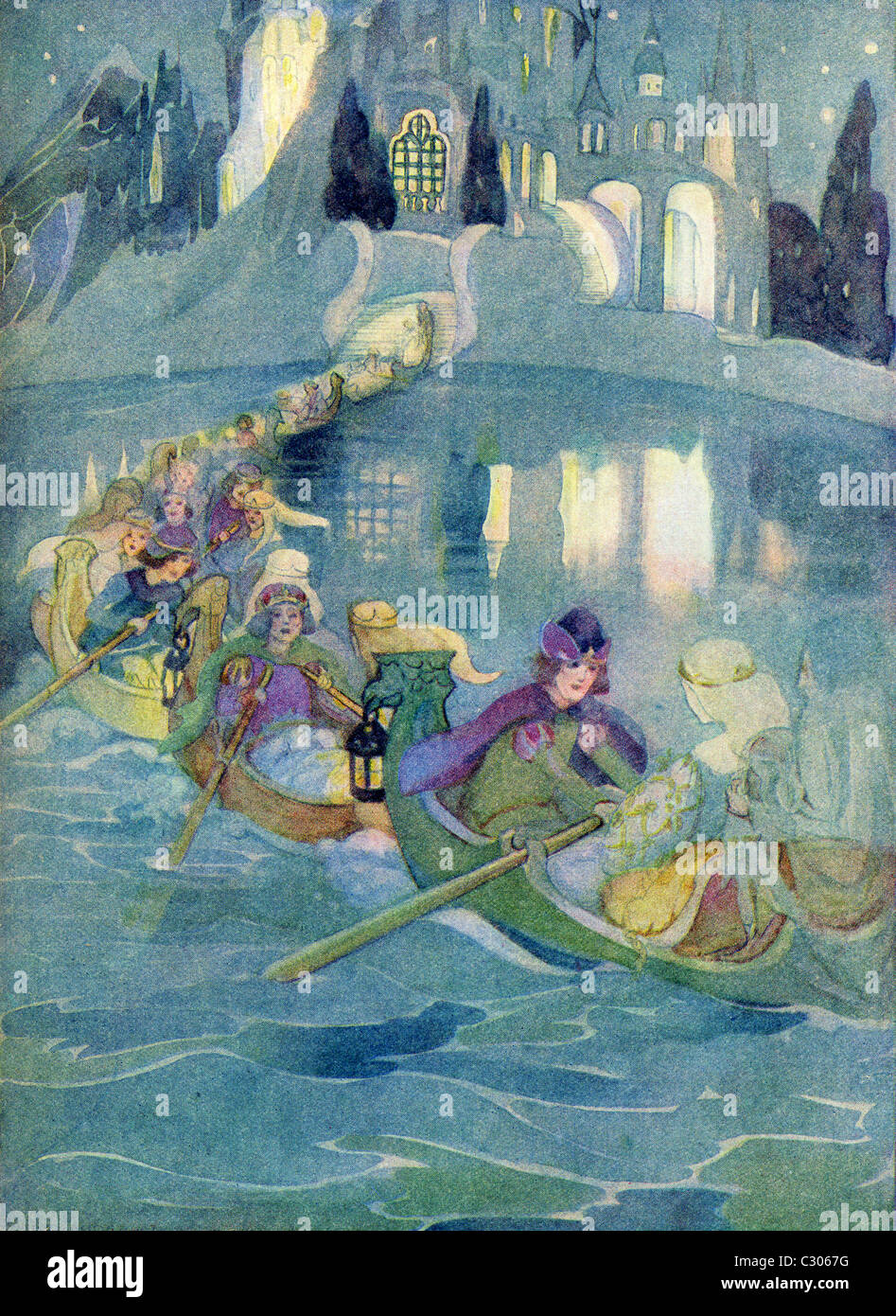 Les chaussures qui se dansaient en morceaux. Illustration de l'Golden Wonder Livre pour enfants publié en 1934. Banque D'Images