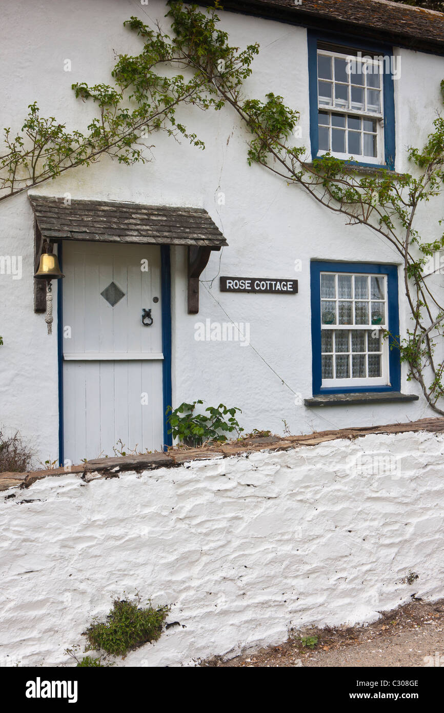 Rose Cottage à Helston sur l'estuaire de Helford, Cornwall, England, UK Banque D'Images