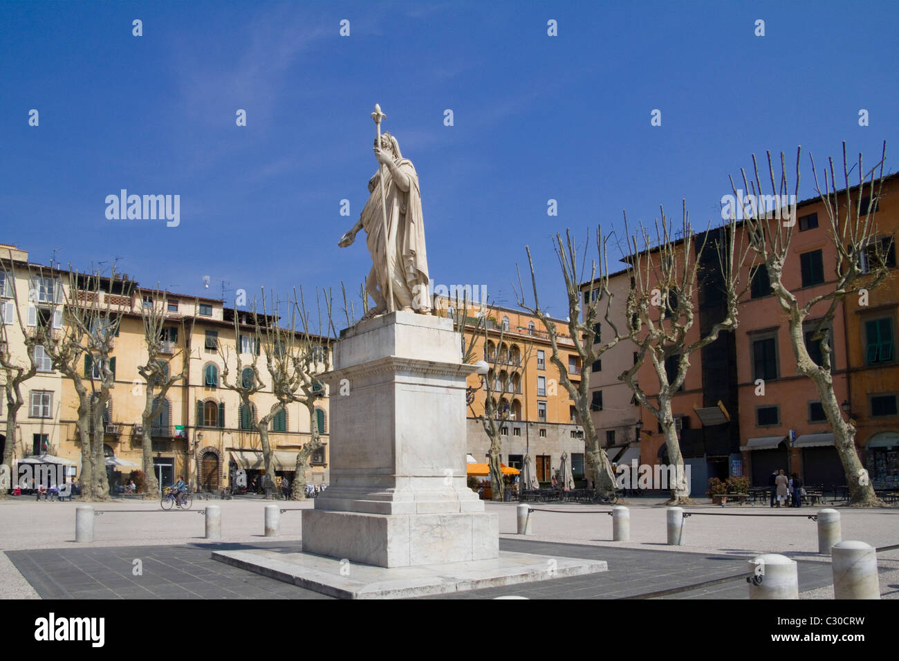 Monument à Maria Luisa Borbonia dans Piazza Napoleone Lucca Toscane Italie Banque D'Images