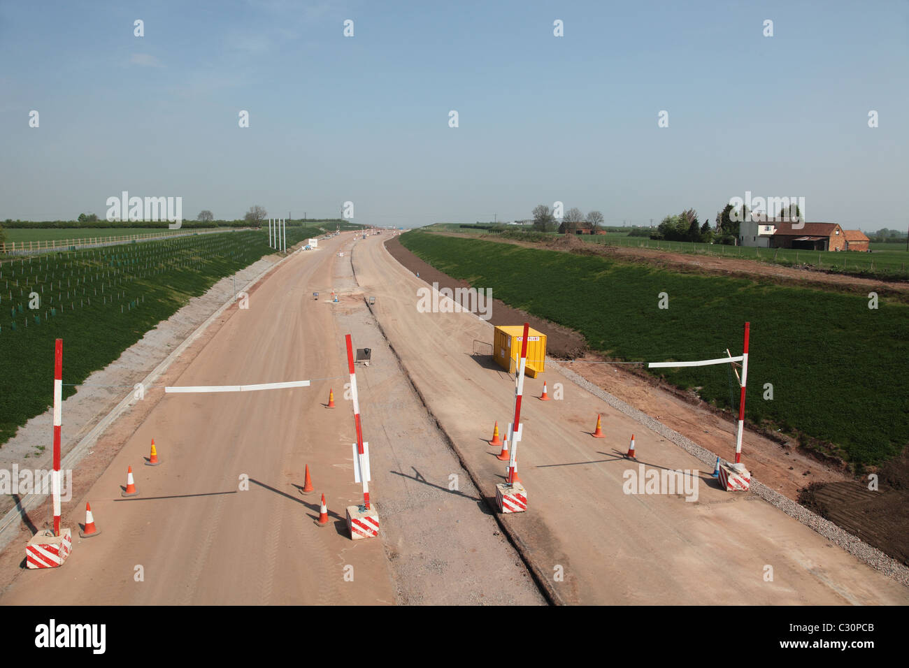 La nouvelle A46 à deux voies, la construction de routes dans le Nottinghamshire, Angleterre, Royaume-Uni Banque D'Images