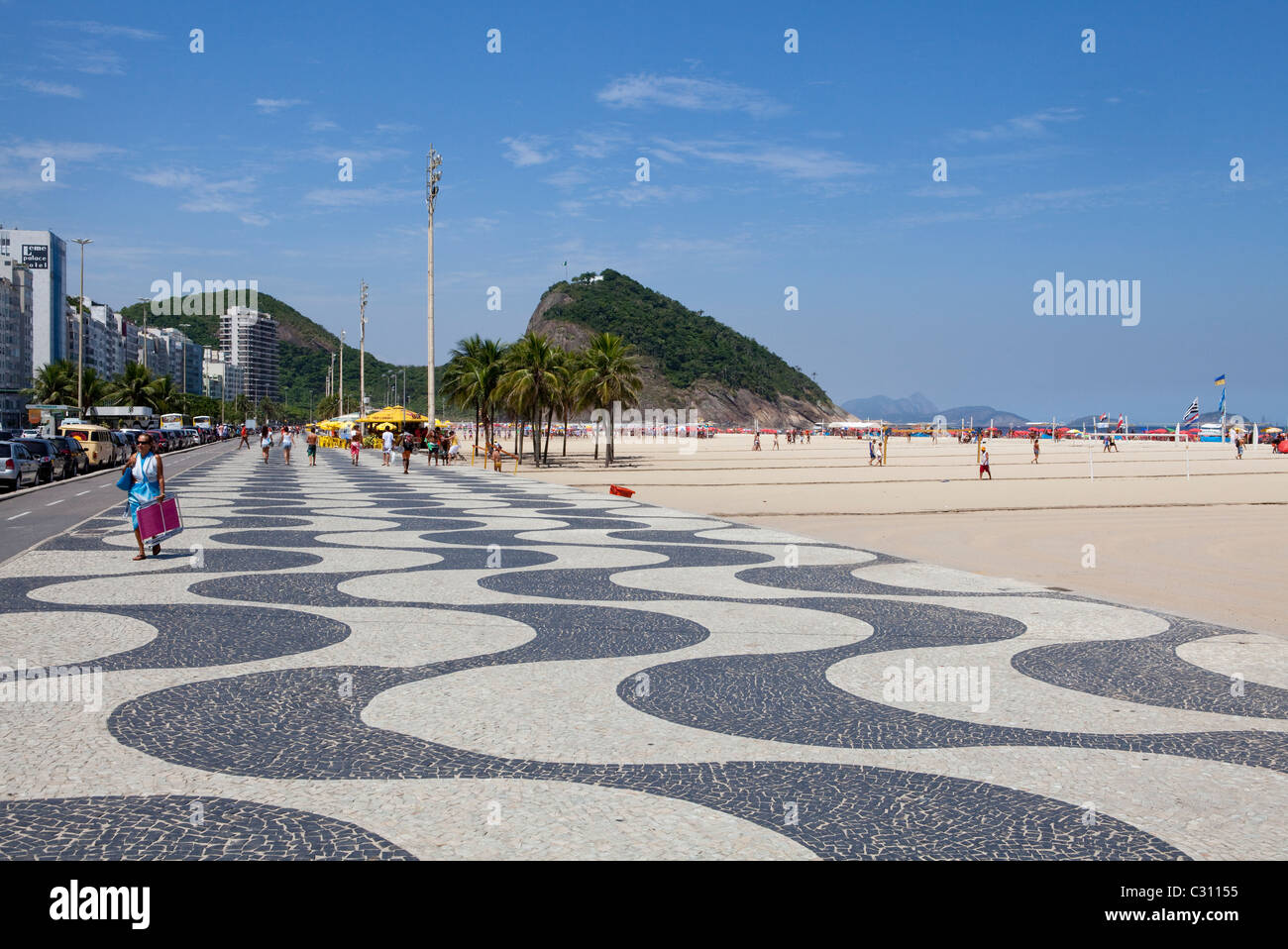 La plage de Copacabana, Rio de Janeirro, Brésil Banque D'Images