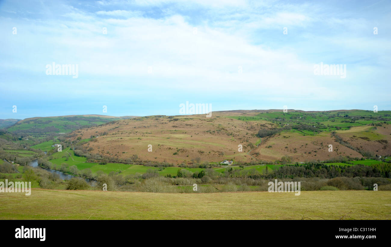 Llandeilo Hill à partir de Pen Rwhi Banque D'Images