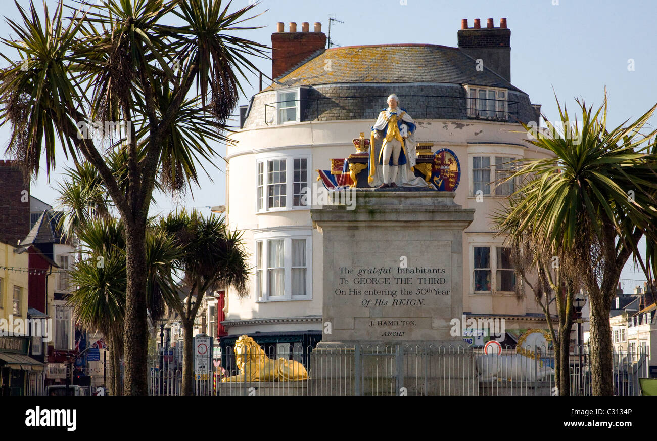Le roi George III Esplanade Weymouth Dorset Angleterre statue Banque D'Images