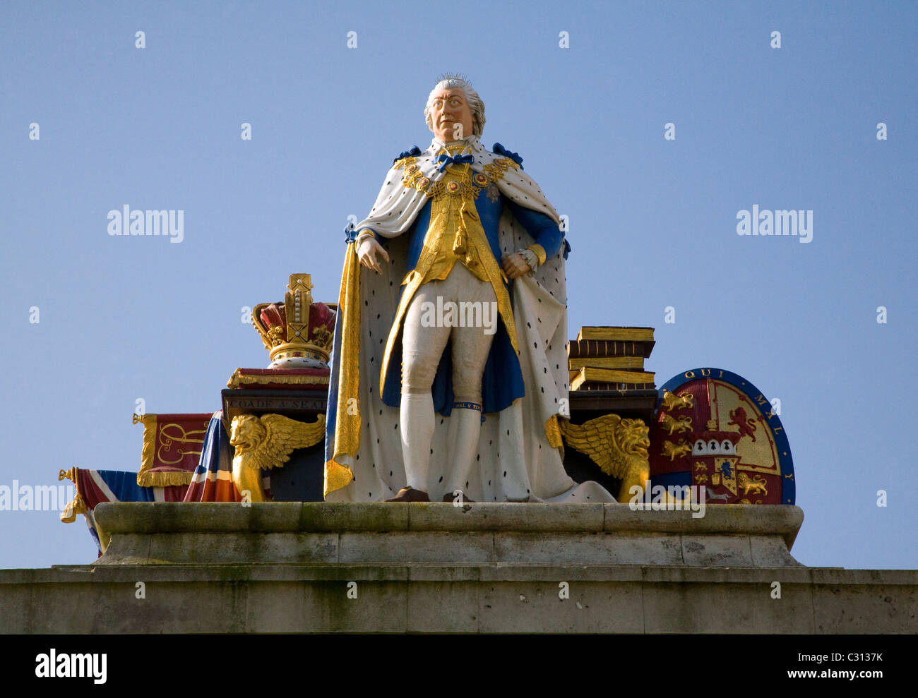 Le roi George III Esplanade Weymouth Dorset Angleterre statue Banque D'Images