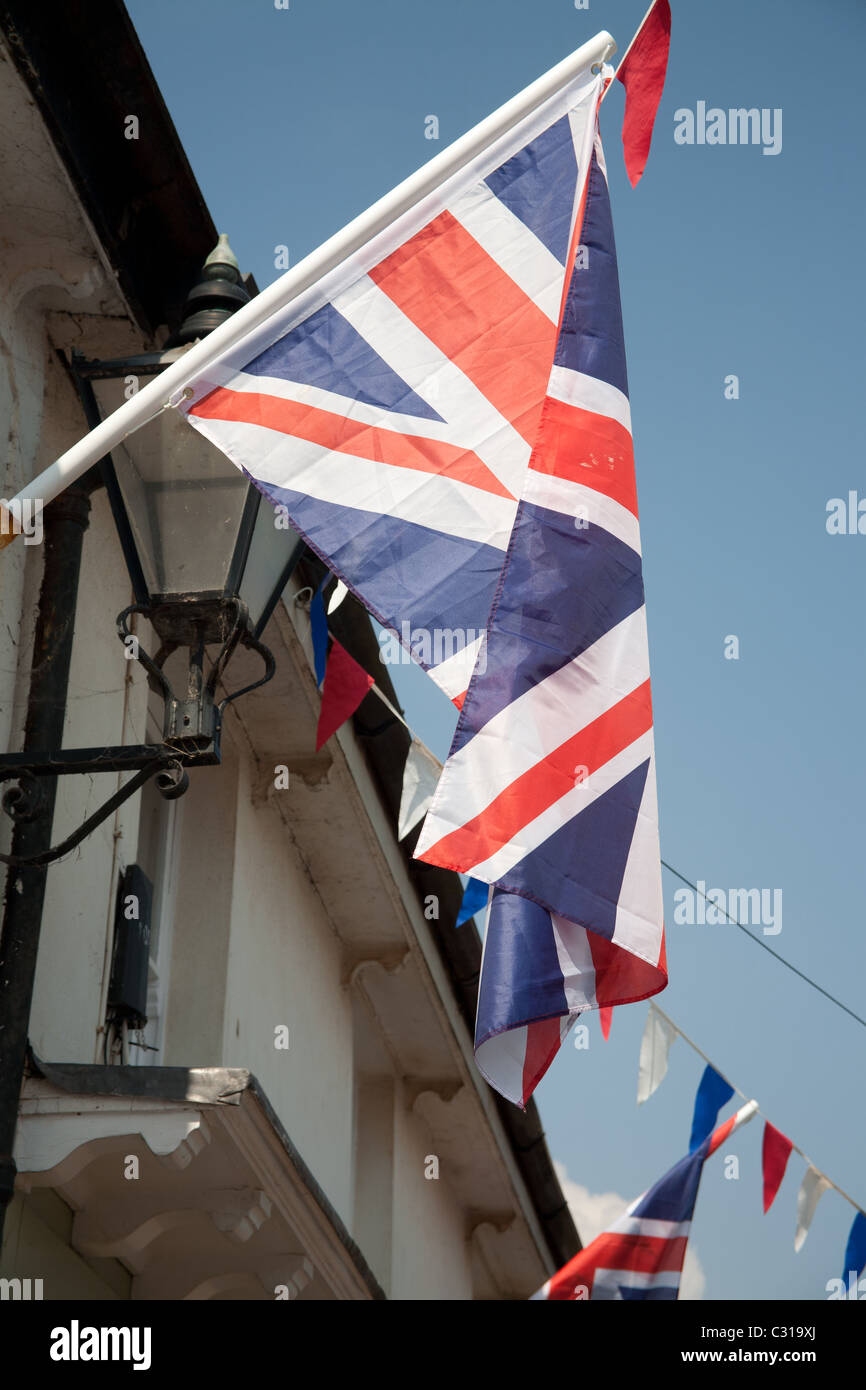 Flag flying high Devon Sidmouth Banque D'Images