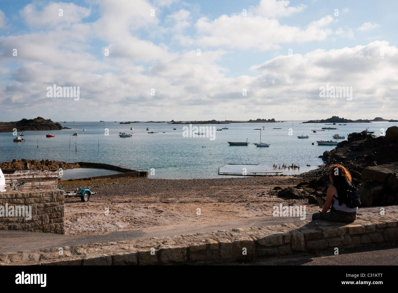 La pêche et le port ostréicole Pors même Banque D'Images