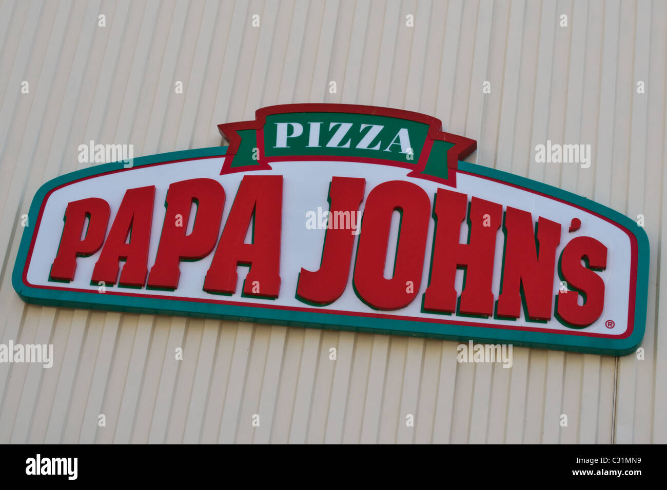 Papa John's Pizza sign Banque D'Images