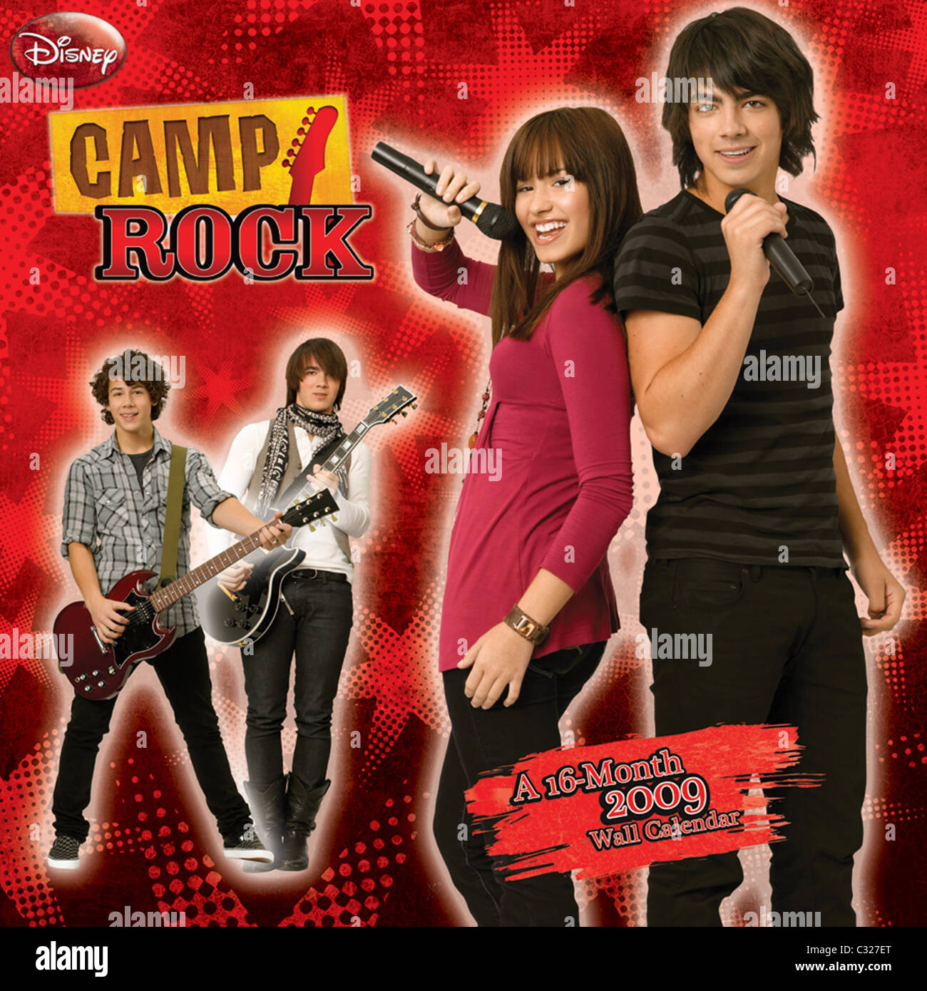 Nick Jonas, Kevin Jonas, Joe Jonas et Demi Lovato film original de Disney 'Camp Rock, pop' avec les artistes d'enregistrement de musique Banque D'Images