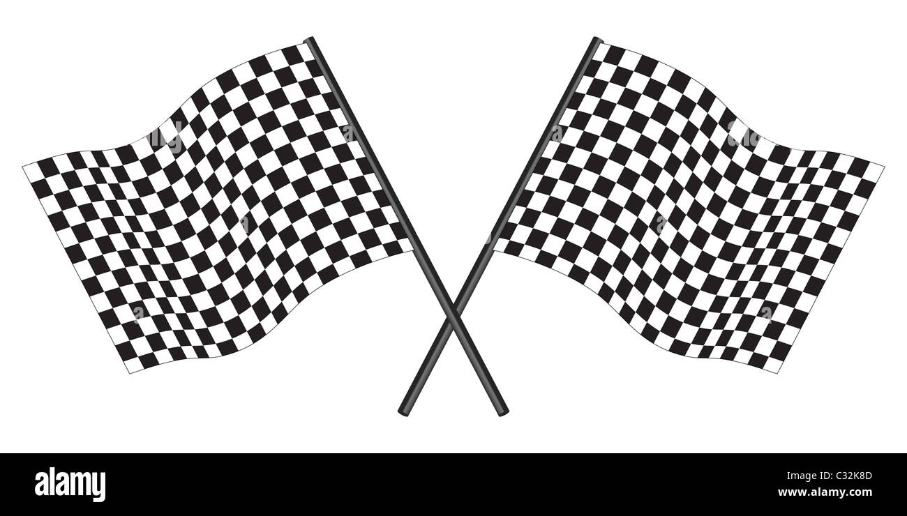 Drapeaux f1 Banque d'images noir et blanc - Alamy