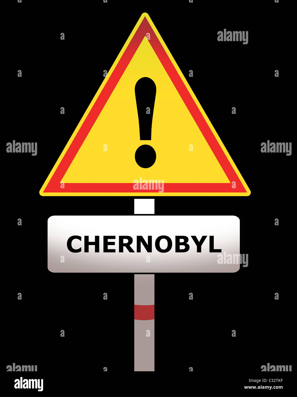 Panneau d'avertissement de Tchernobyl Banque D'Images