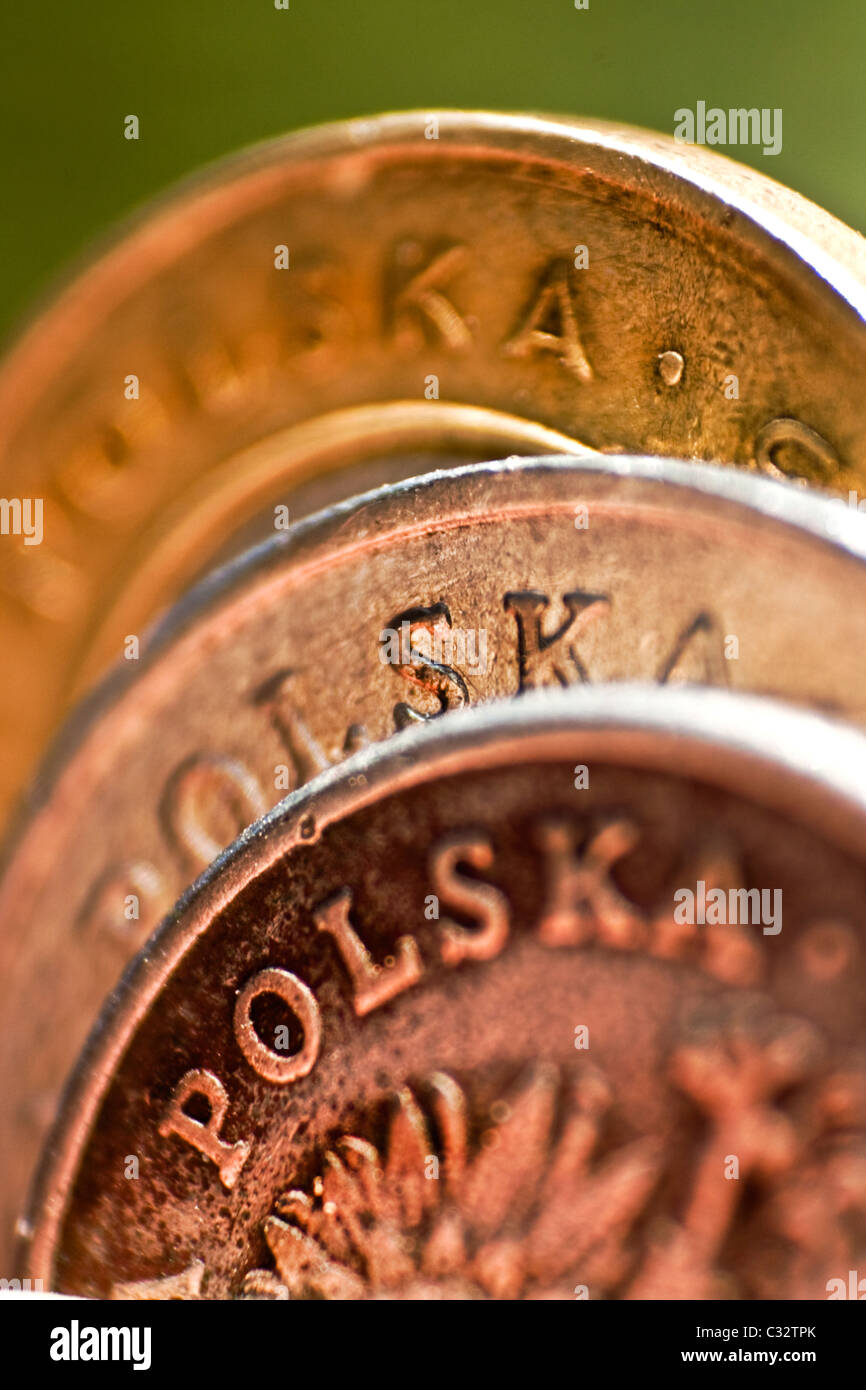 Pièces de monnaie polonaises Banque D'Images